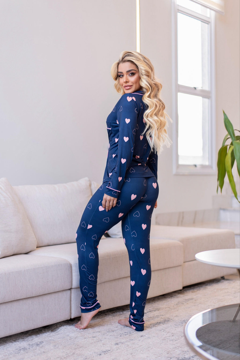 Americano calça com Manga longa Azul Escuro Pandite
