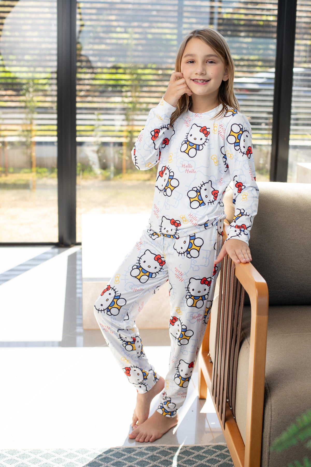 Calça Manga Longa Tradicional infantil Hello ketty branca Pandite
