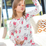 Calça Manga Longa Tradicional infantil Minnie Laço Rosa Pandite