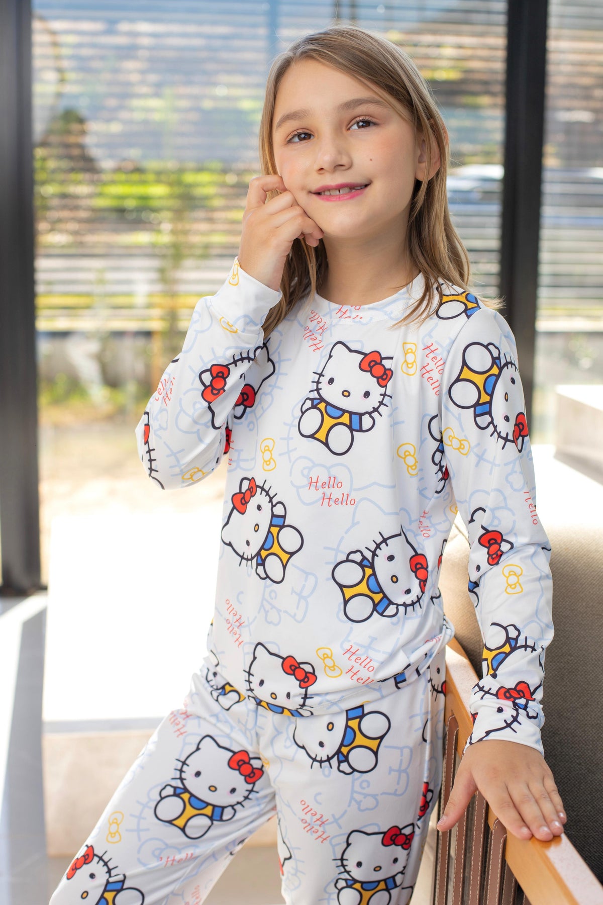 Calça Manga Longa Tradicional infantil Hello ketty branca Pandite
