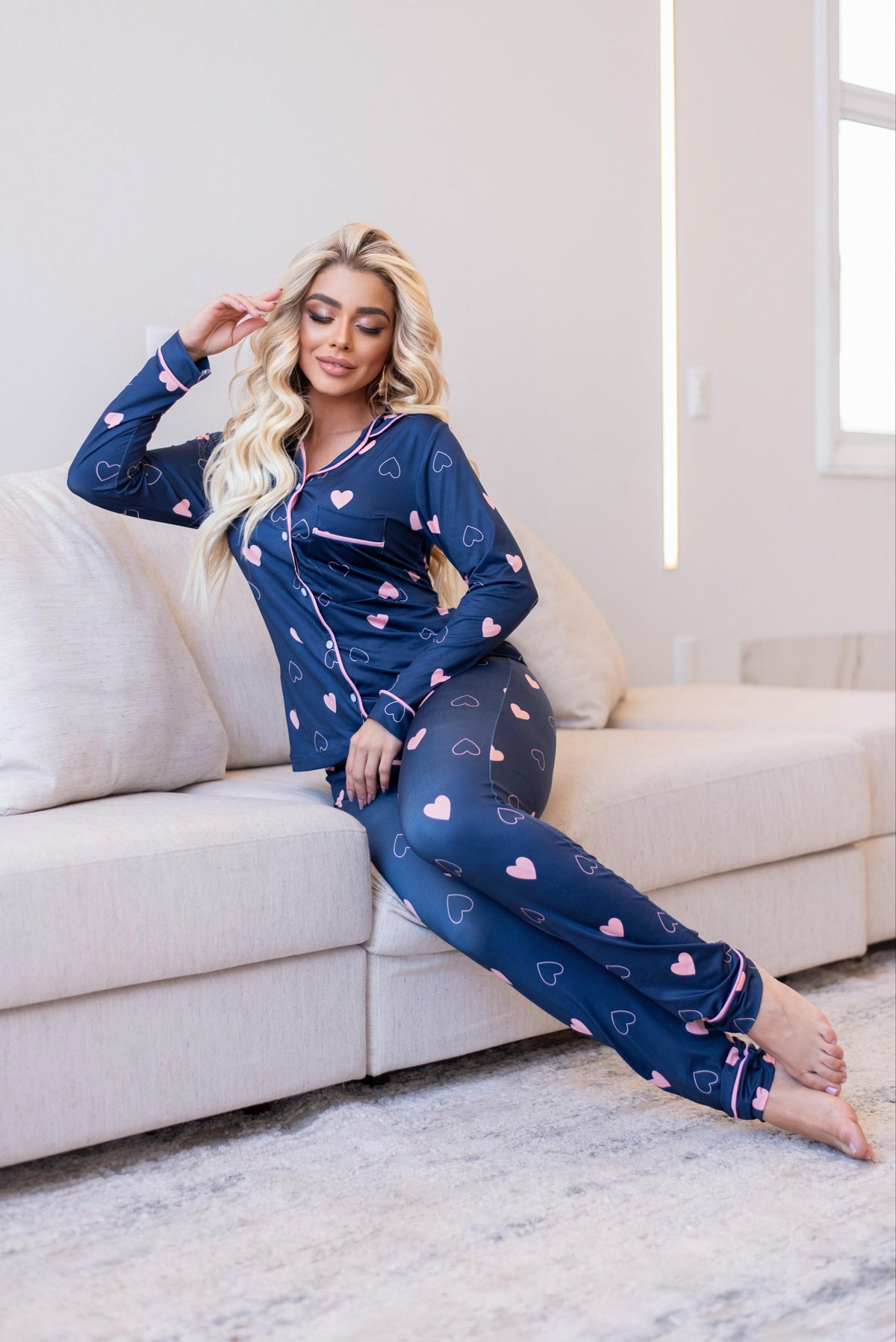 Americano calça com Manga longa Azul Escuro Pandite