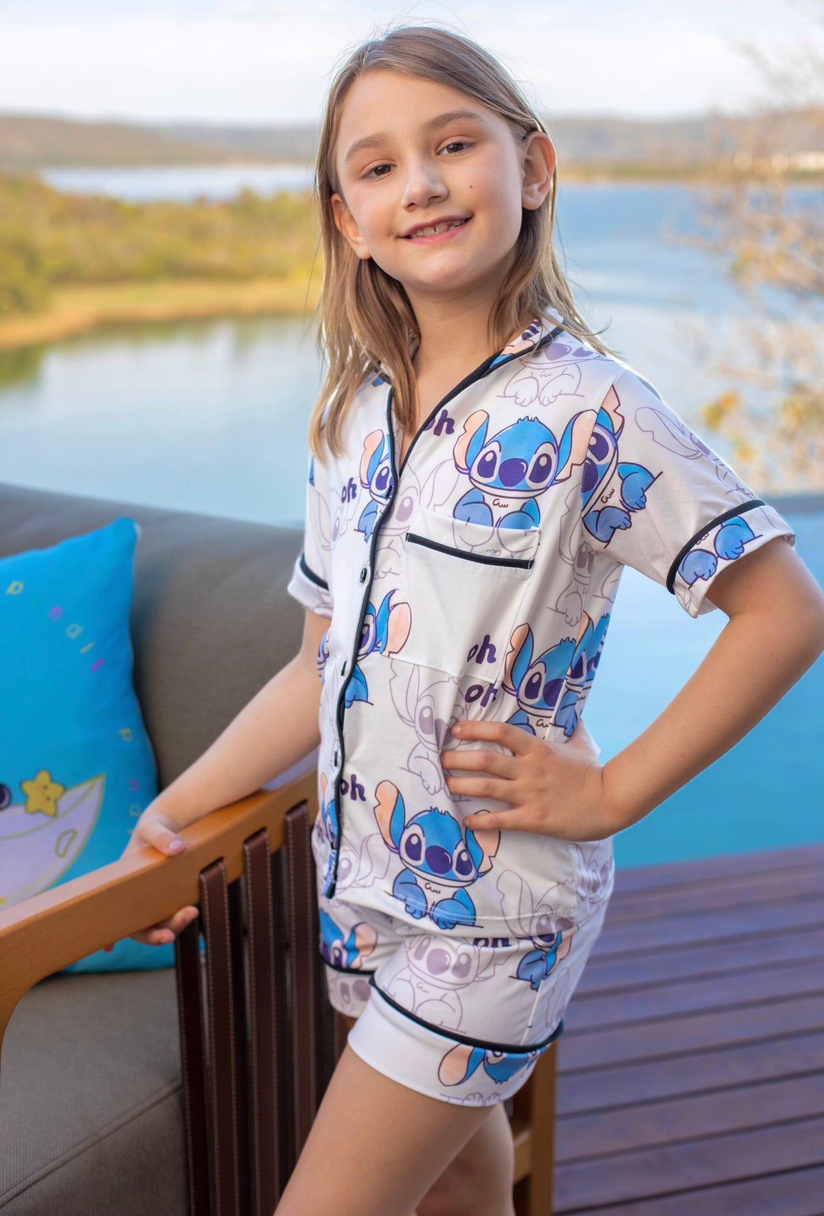 Americano Short Infantil Stitch Oh Pandite