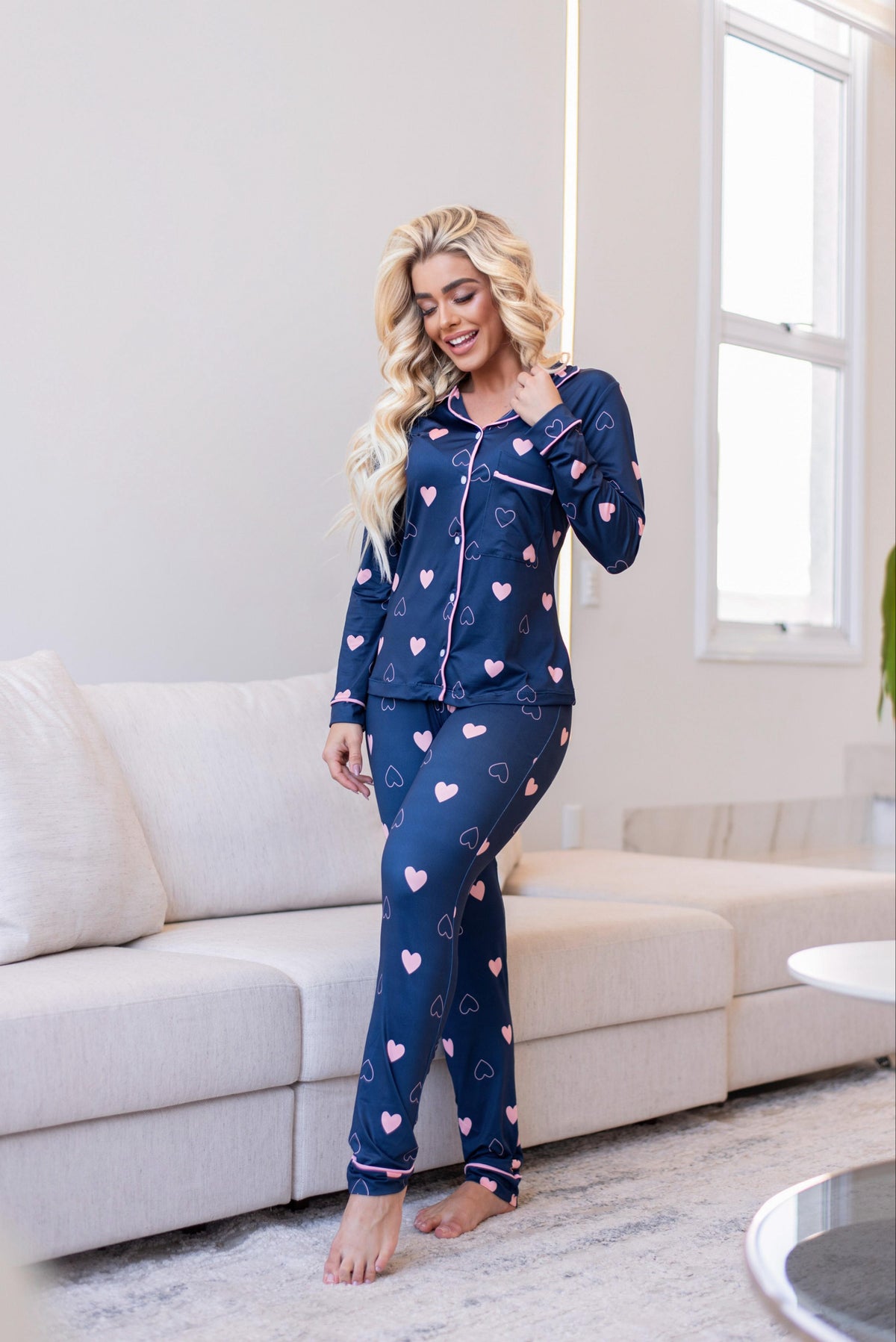 Americano calça com Manga longa Azul Escuro Pandite