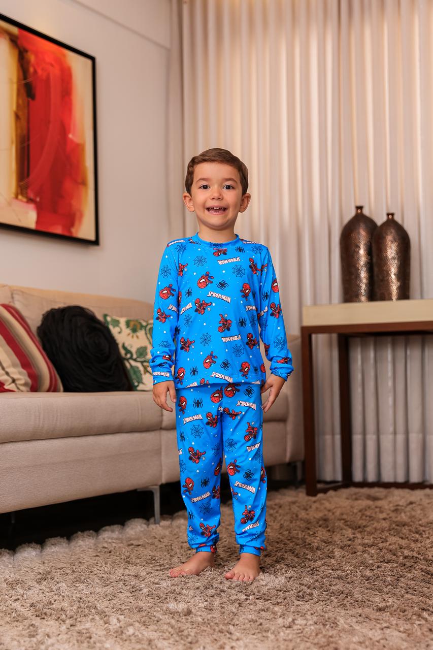 Manga Longa Tradicional infantil homem aranha - pandite pijamas