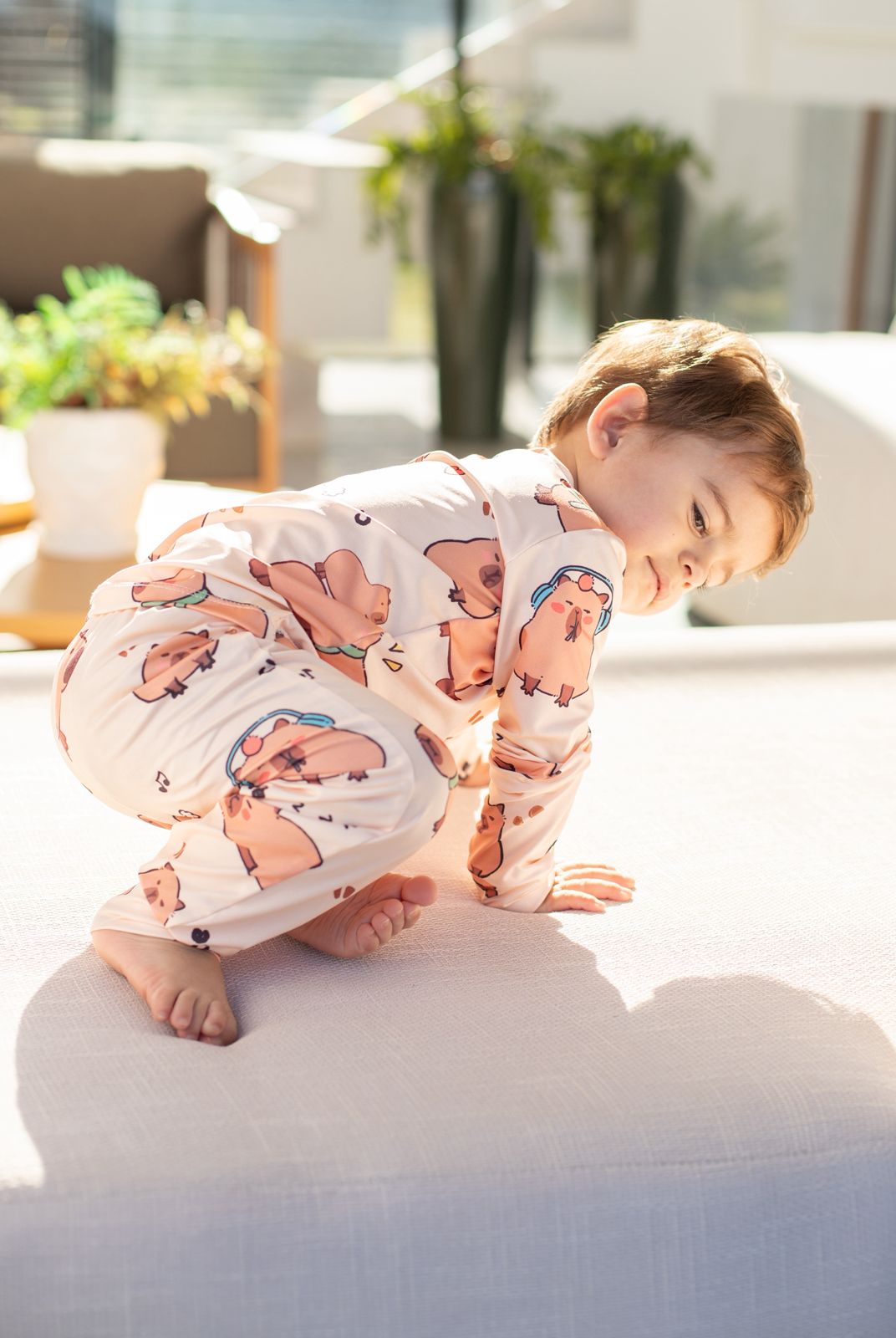 Manga Longa Tradicional infantil  capivara - pandite pijamas