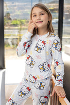 Manga Longa Tradicional infantil  hello kitty branca - pandite pijamas