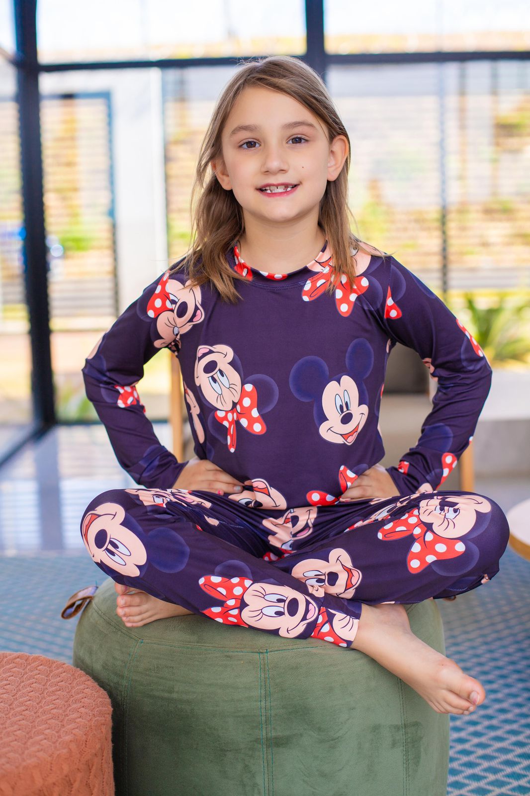 Manga Longa Tradicional infantil minnie black - pandite pijamas