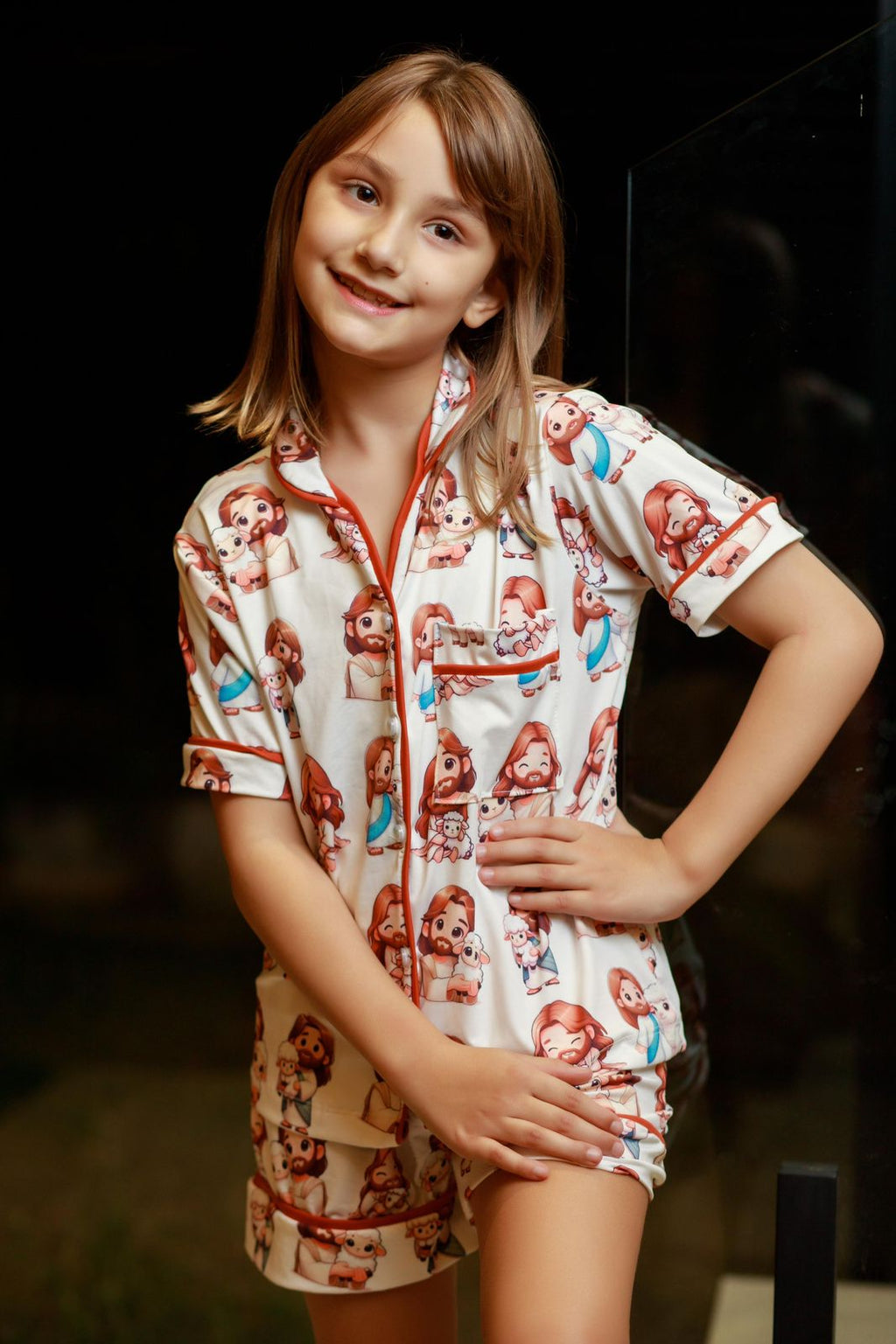 Americano Short Infantil Jesus e ovelhinha - Pandite pijamas