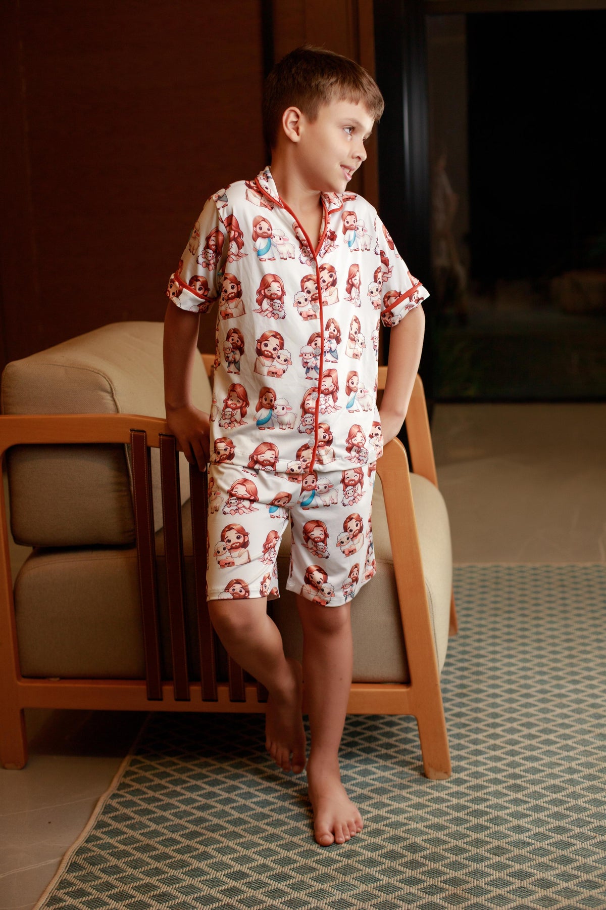 Americano Short Infantil  jesus e ovelhinha - Pandite pijamas