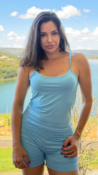 Alcinha liso azul - pandite pijamas