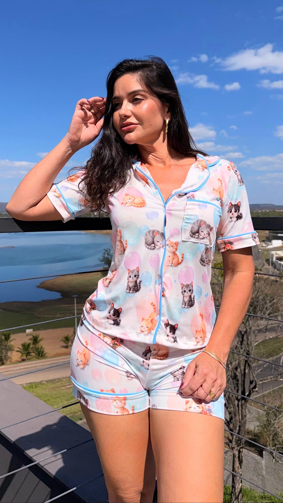 Americano Short gatinhos - pandite pijamas