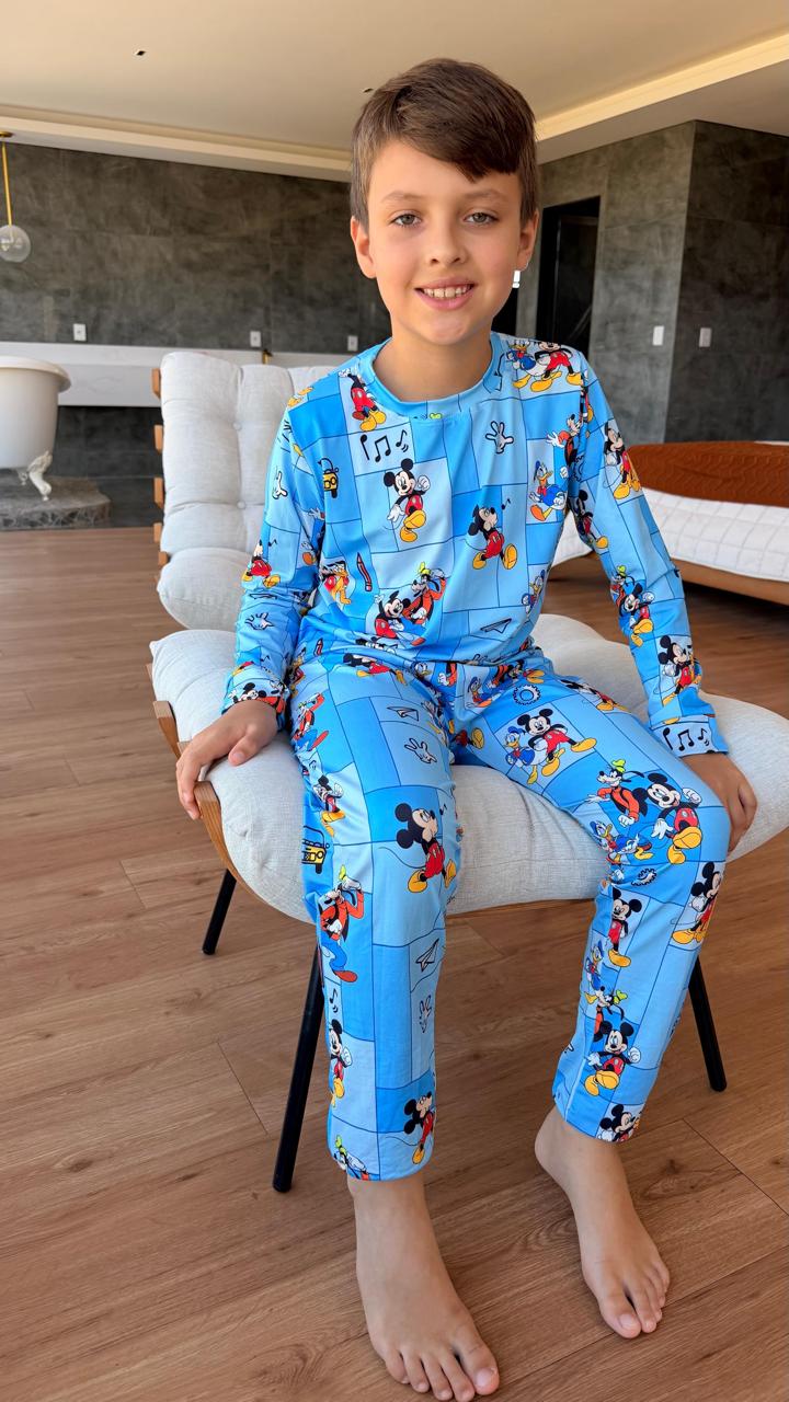 calça masculino mickey azul - pandite pijamas