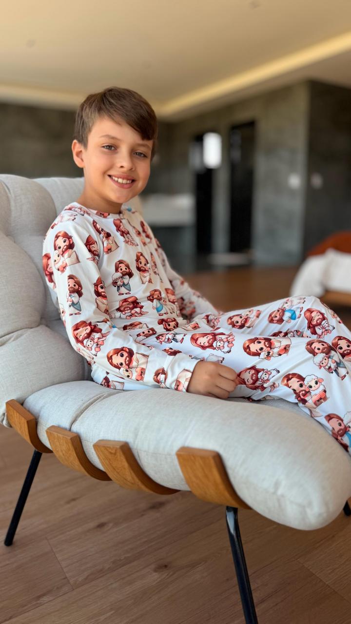 calça masculino jesus e ovelhinhas - pandite pijamas