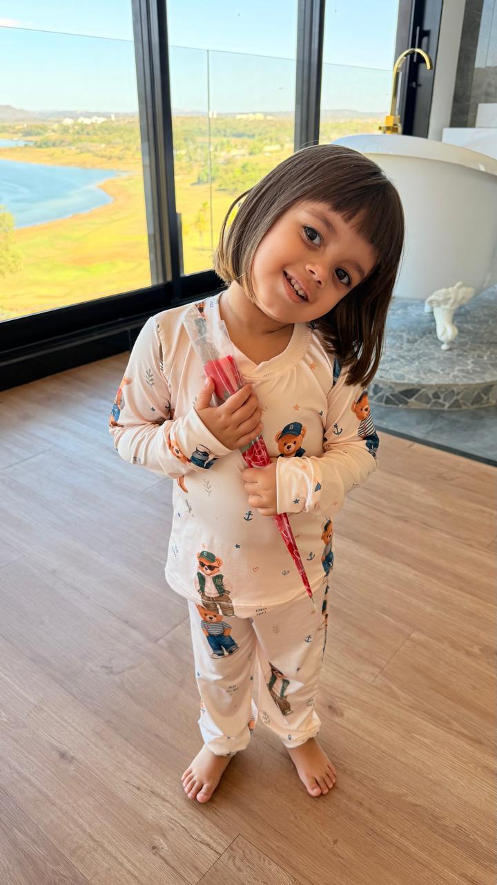 calça femenino pequeno ursinho ze- pandite pijamas