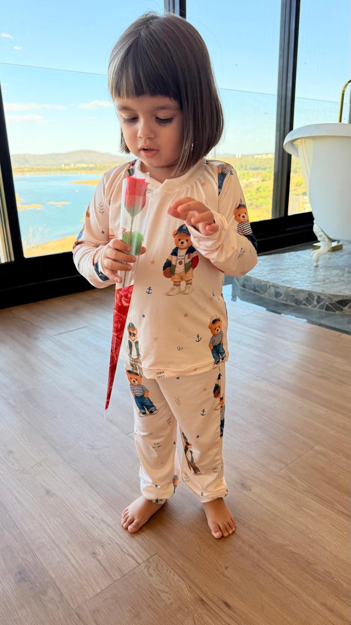 calça femenino pequeno ursinho ze- pandite pijamas