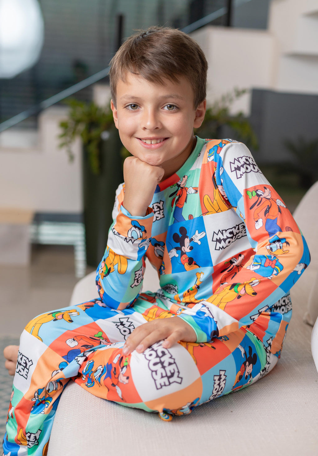 Manga Longa Tradicional infantil mickey e pateta - pandite pijamas