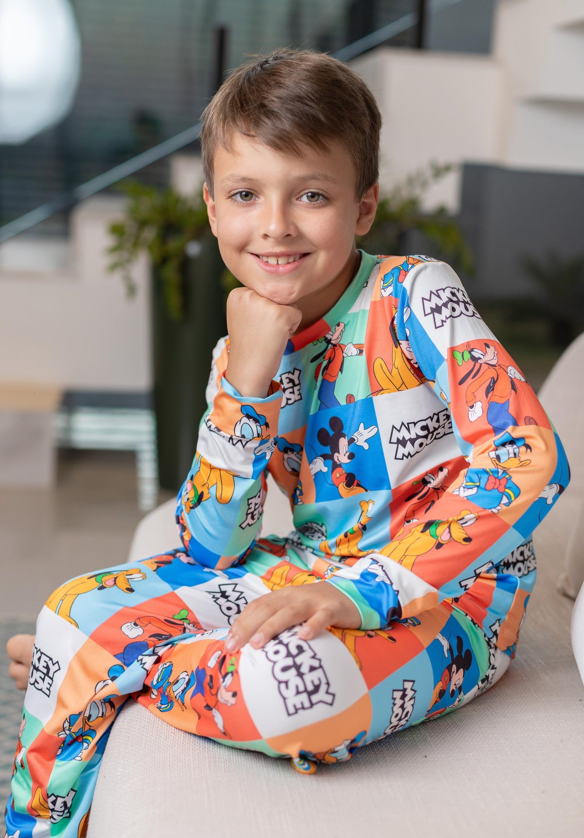 Manga Longa Tradicional infantil mickey e pateta - pandite pijamas
