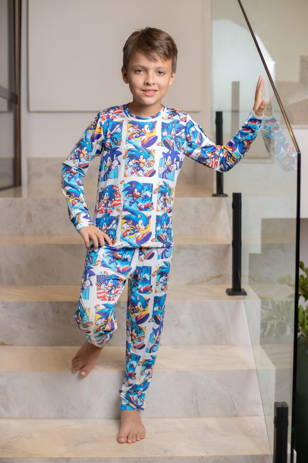 Manga Longa infantil sonic - pandite pijamas