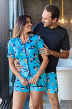 Americano Short Mickey Azul Feminino/Masculino Pandite