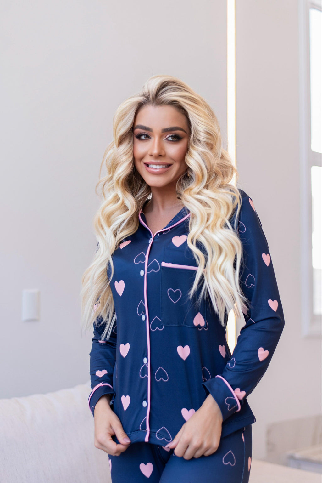 Americano calça com Manga longa Azul Escuro Pandite