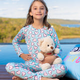 Calça Manga Longa Tradicional infantil Corações Rosas Pandite
